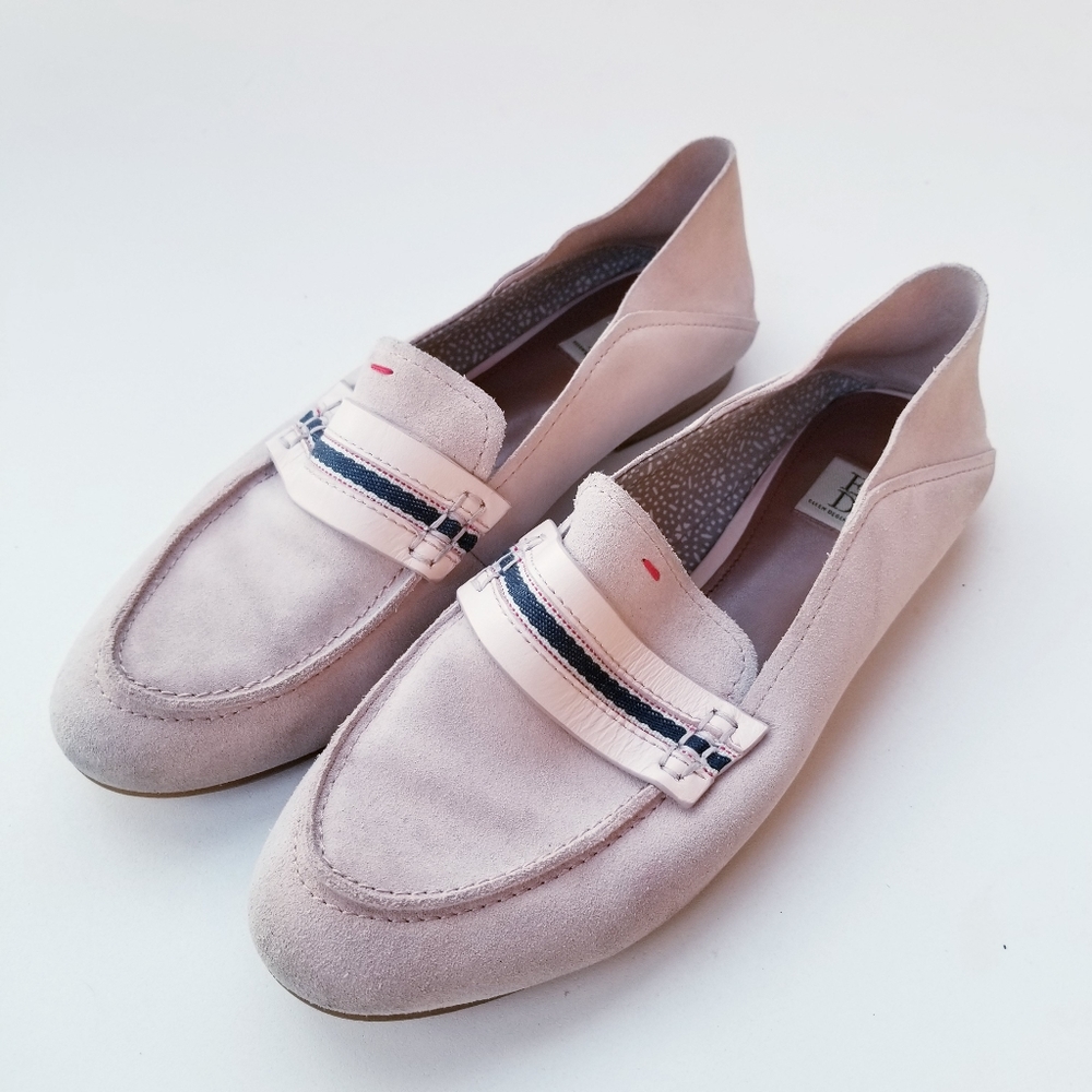 Ellen DeGeneres suede pink loafers mules size 8.5